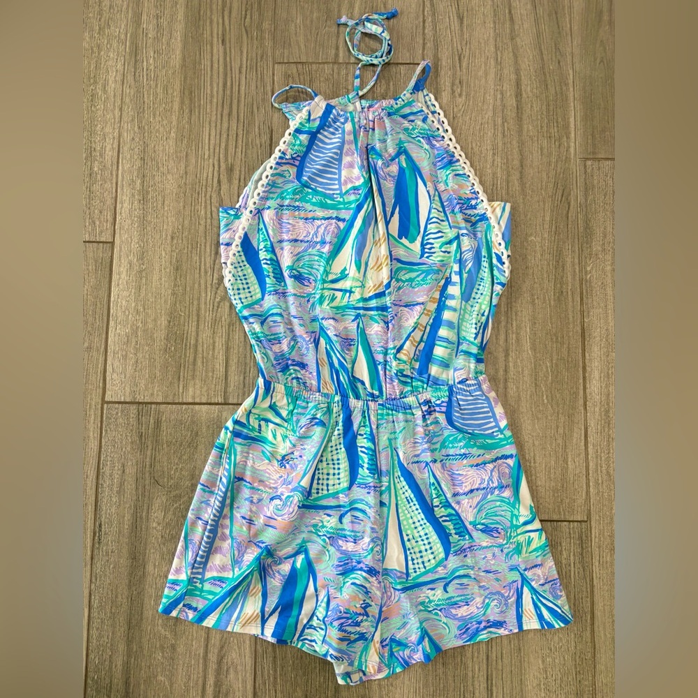 Lilly Pulitzer Gianni Romper, About Time, Small, NWT